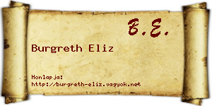 Burgreth Eliz névjegykártya